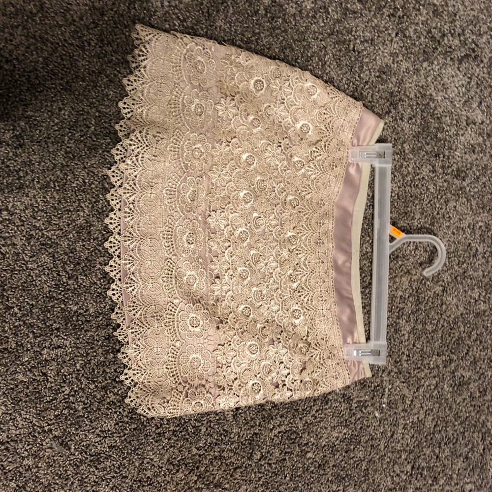 shiny gold laced skirt